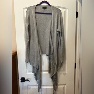 Buffalo David Bitton Women’s Light Gray Fringe Cardigan. Size X-Large.
